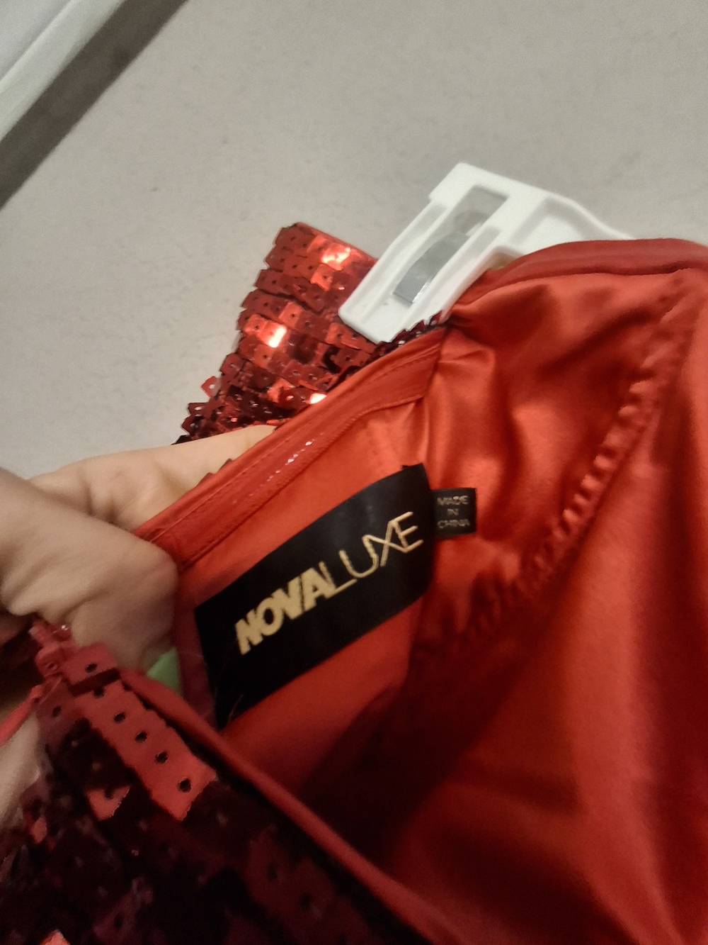 Fashion Nova Nova Luxe Strapless Red Sequin Evening Gown - Picture 7 of 7